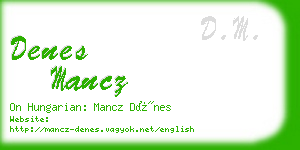 denes mancz business card